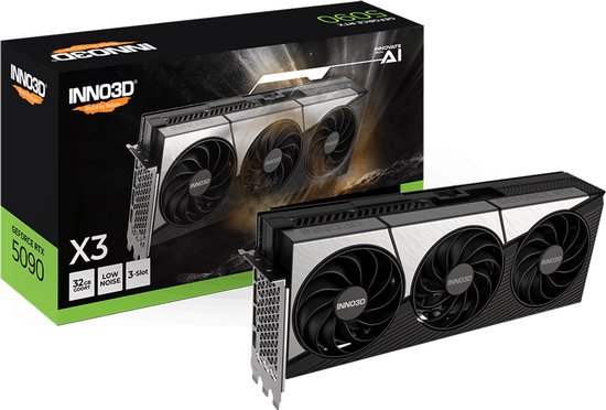 INNO3D NVIDIA GeForce RTX 5090 X3 - Videokaart - 32GB - GDDR7 - PCIe 5.0 - 1x HDMI 2.1 - 3x DisplayPort 2.1