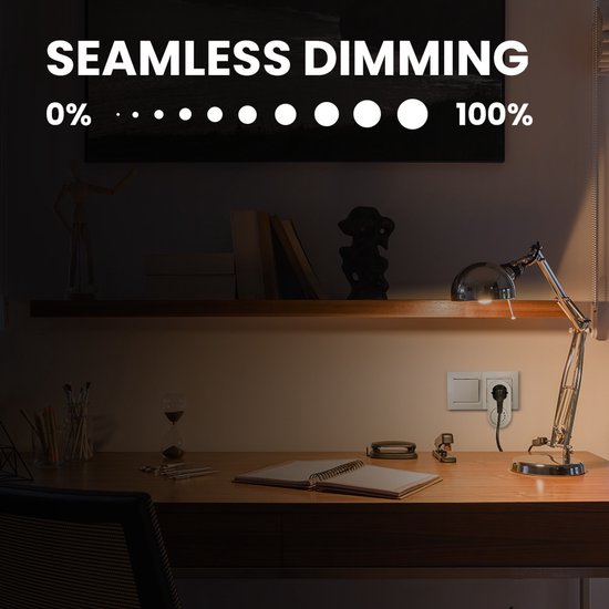 LED prise murale Dimmer - 0-150W, Bouton-tour, Cut Phase, silencieux 100% - ECODIM