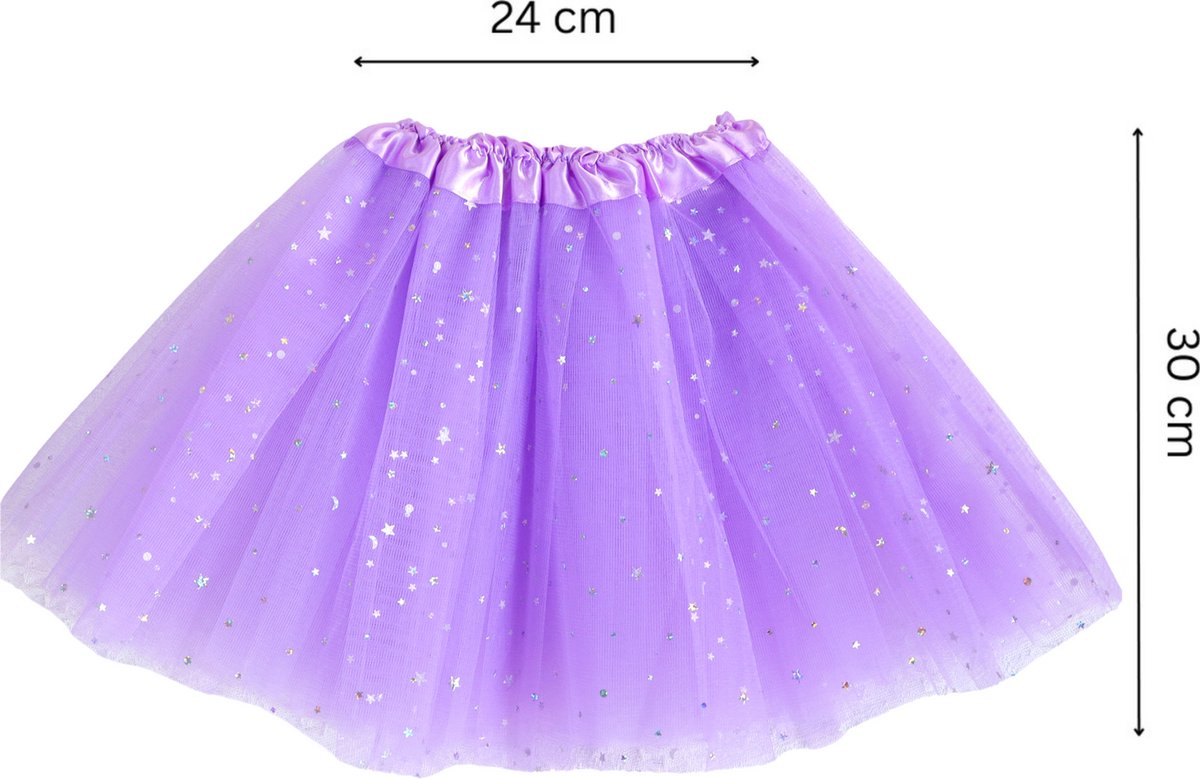 Joya Kids® Paarse tutu met Vleugels en Staf | Tover fee Verkleedset voor Meisjes | Tutu verkleedkleding | Prinsessencape | Cape Set | Unicorn | Meisje Verkleedset | Carnvalskleding Halloween Meisjes | Met Staf, Vleugels en Tutu | Metallic Paars — afbeelding 5