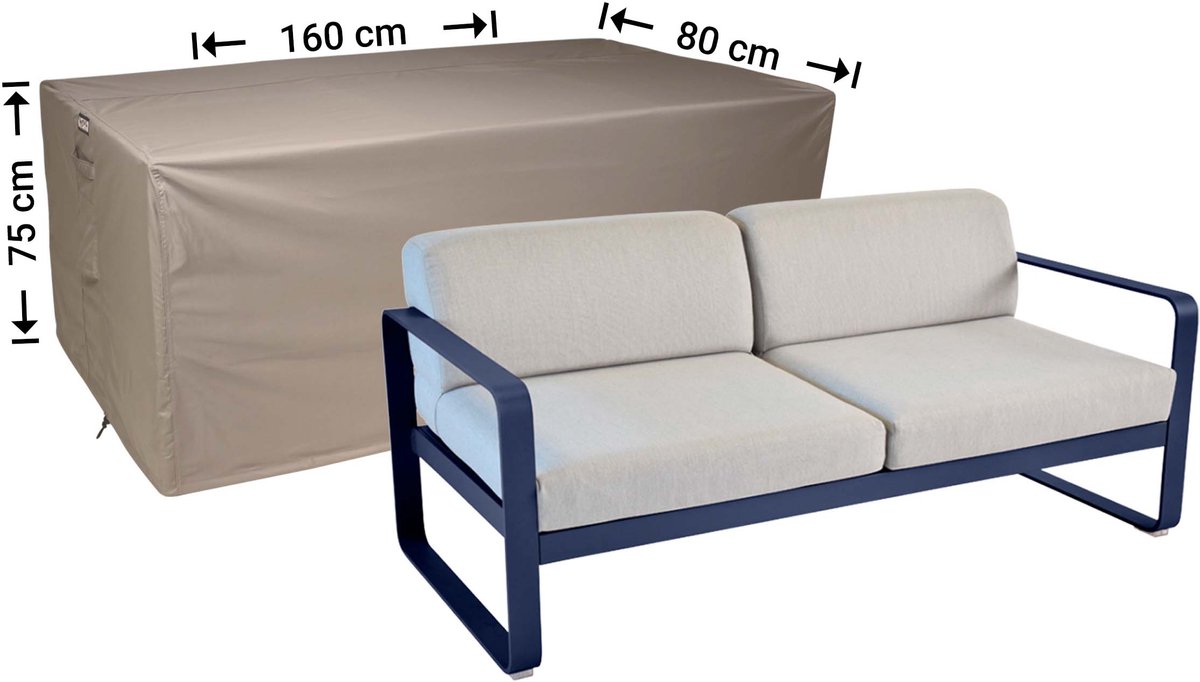 Raffles Covers Loungebank hoes - 160 x 85 H: 75 cm - RLB160small - Waterdicht - Ademend - UV-bestendig - Elastisch rijgkoord - Beschermhoes tuinmeubelen