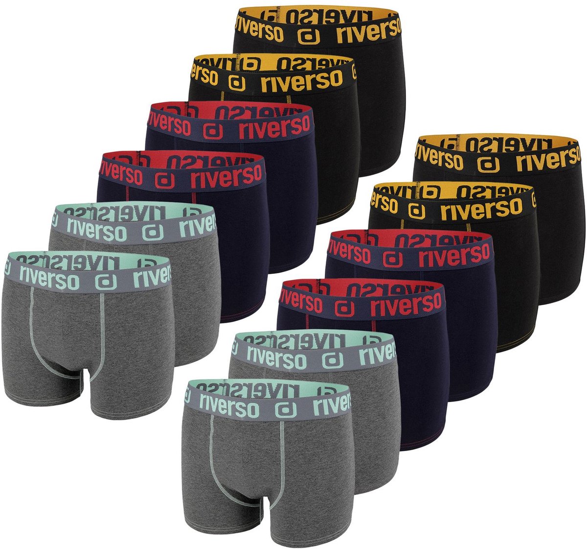 riverso Heren Boxershorts RIVOle 12 Pack Veelkleurig L