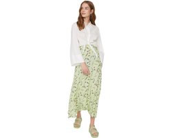 Trendyol Gebreide Rok Met Indigo Stippenmotief Tctss22Ee0006.