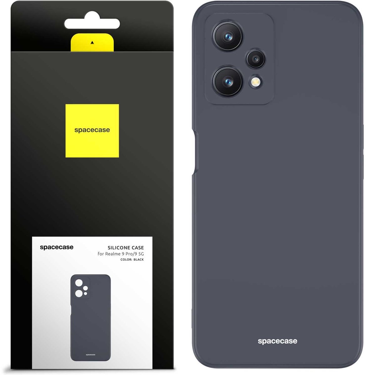 Spacecase Siliconen Hoesje Voor Realme 9 Pro 9 5G Zwart