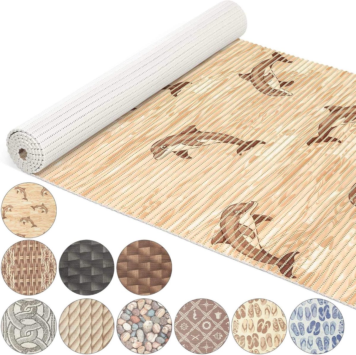 Zachte Schuimmat Badmat Antislip Douche Toilet Mat Dolfijnen Beige 160x65cm