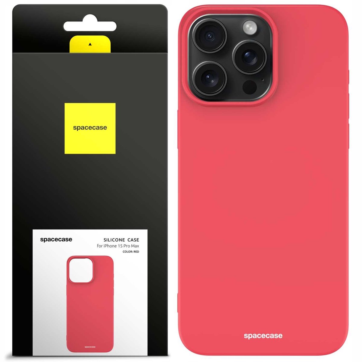 Spacecase Siliconen Hoesje Voor Iphone 15 Pro Max Rode Cover