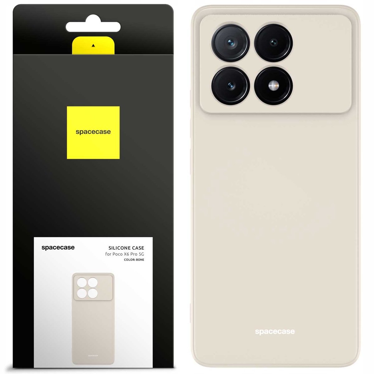 Spacecase Siliconen Hoesje Voor Poco X6 Pro 5G Bone