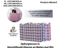 6-Stuks XXL Verhuistassen en Reistassen in Verschillende Kleuren met Rits