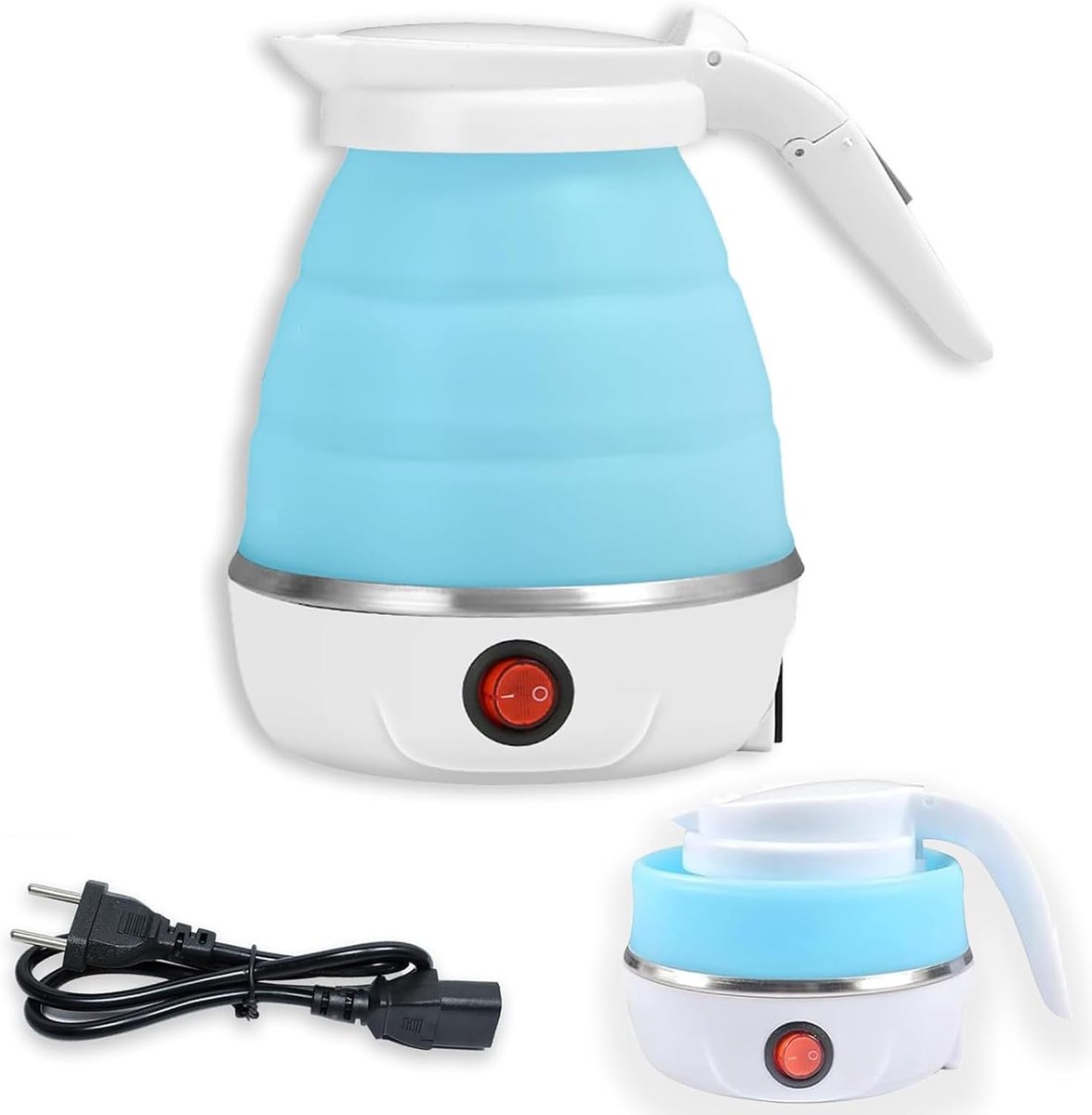 Opvouwbare waterkoker 0,6L - Draagbare siliconen waterketel voor koken op reis, camping en buiten