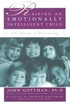 Boek "Raising an Emotionally Intelligent Child" met zes lachende kinderen op de voorkant en titels in paarse tekstvakken.
