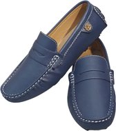 Nivard Loafers Heren - Met Hak - Herenschoenen - Instappers - Blauw - Maat 47.5