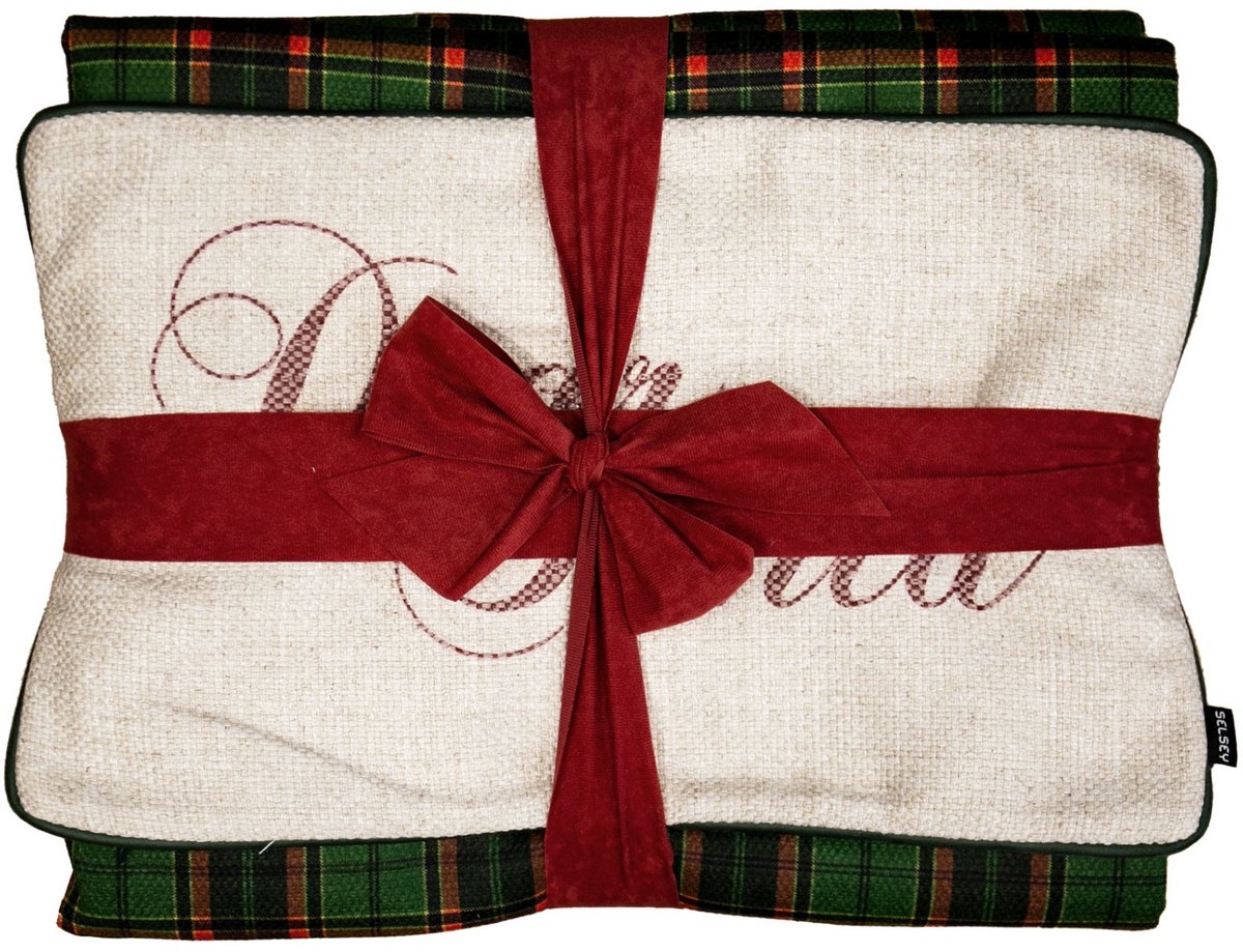 Selsey Dear Santa - Sprei en kussensloop - Groen