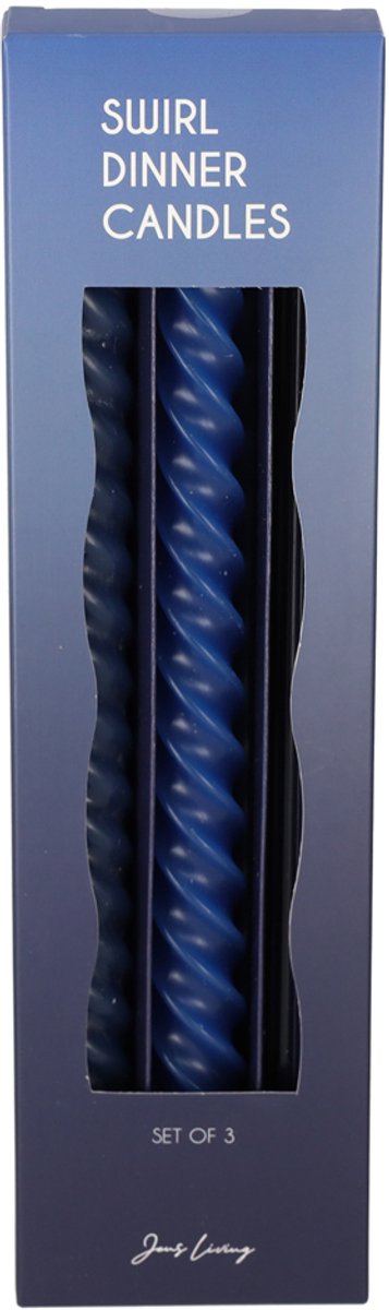 JENS Living Swirl Dinerkaarsen Blauw /3