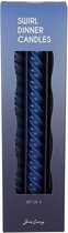 JENS Living Swirl Dinerkaarsen Blauw /3