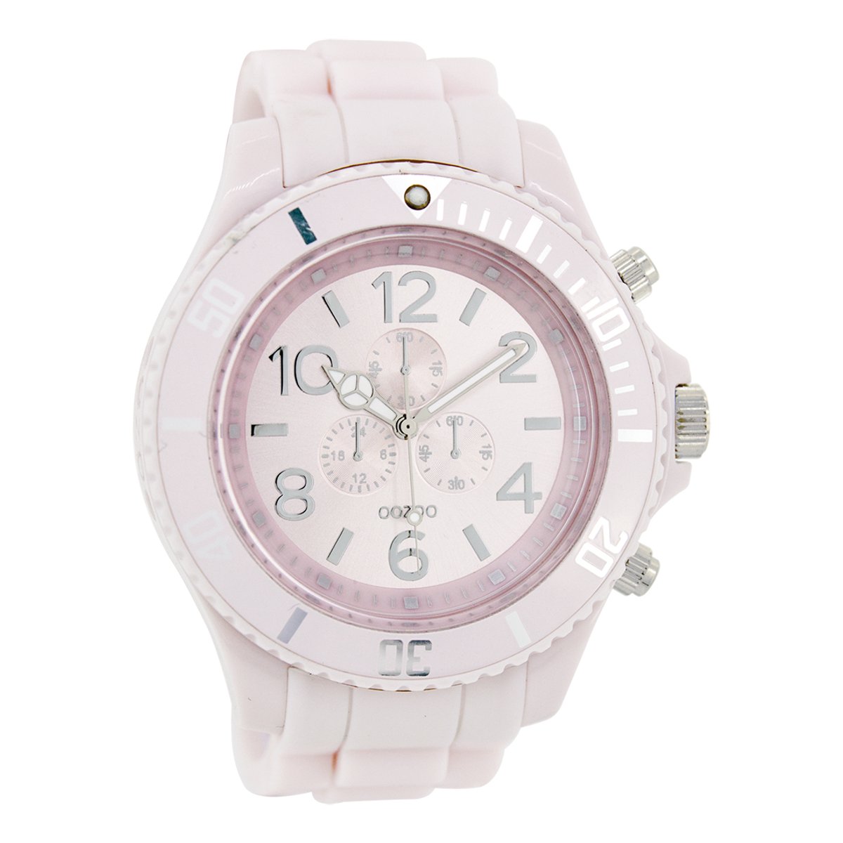 OOZOO Timepieces - Oud roze horloge met oud roze rubber band - C4823