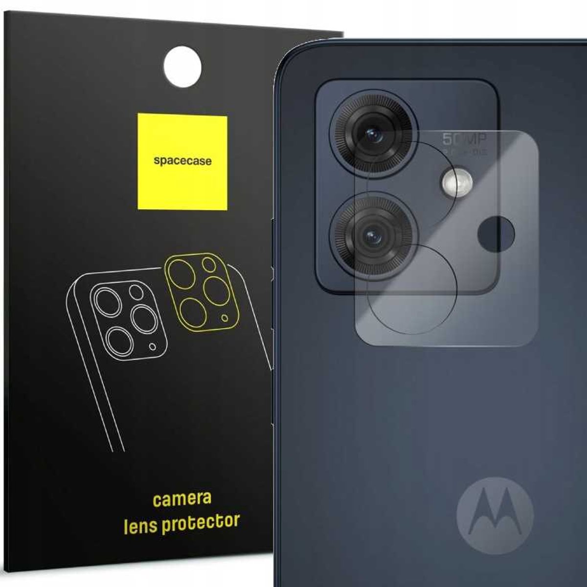 Spacecase Case Cover Voor Motorola Moto G54 Met Gehard Glas