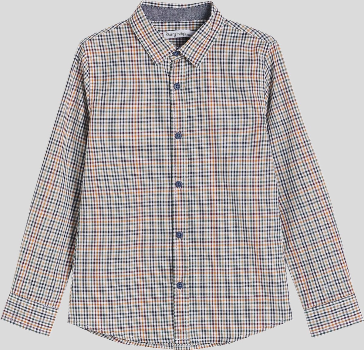 Starry Indigo - Jongens / Kinderen Overhemd / Shirt | Lange mouw | Maat 164