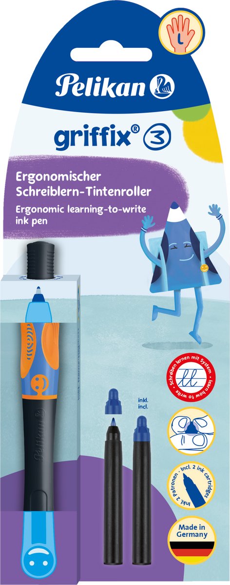 Pelikan inktpen Griffix - Linkshandig - Neon zwart