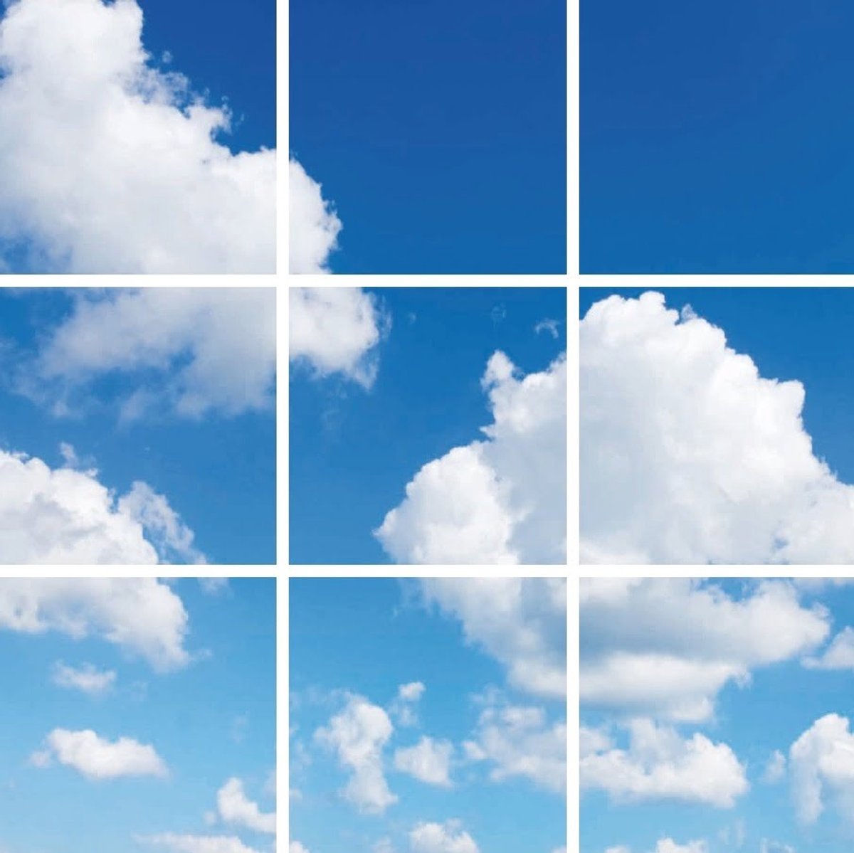Wolkenplafond LED Paneel - Fotoprint Afbeelding Wolk - Geprint op 9 Platen - 595x595
