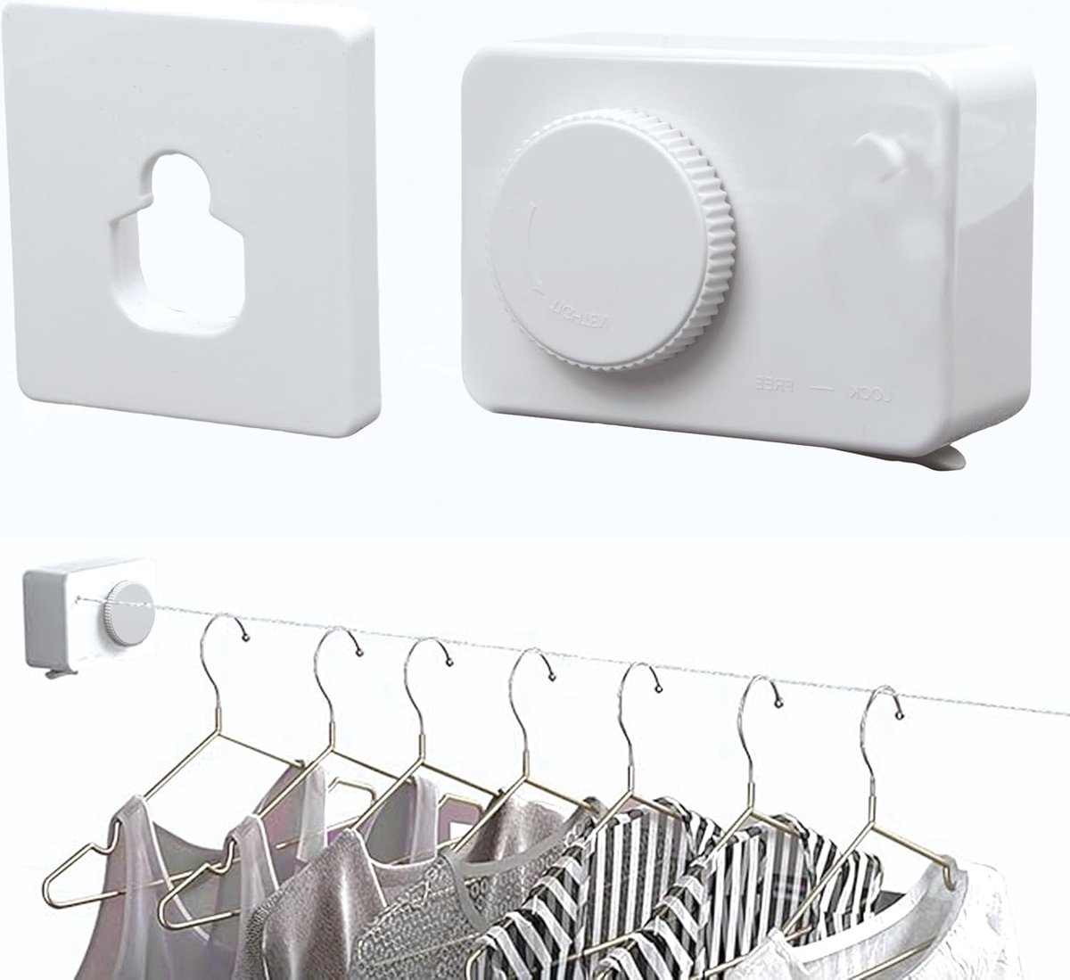 Goedkoopste Uittrekbare Waslijn Met Verstelbare Lengte Voor Binnen En Buiten Gebruik Tot 4.28 Meter