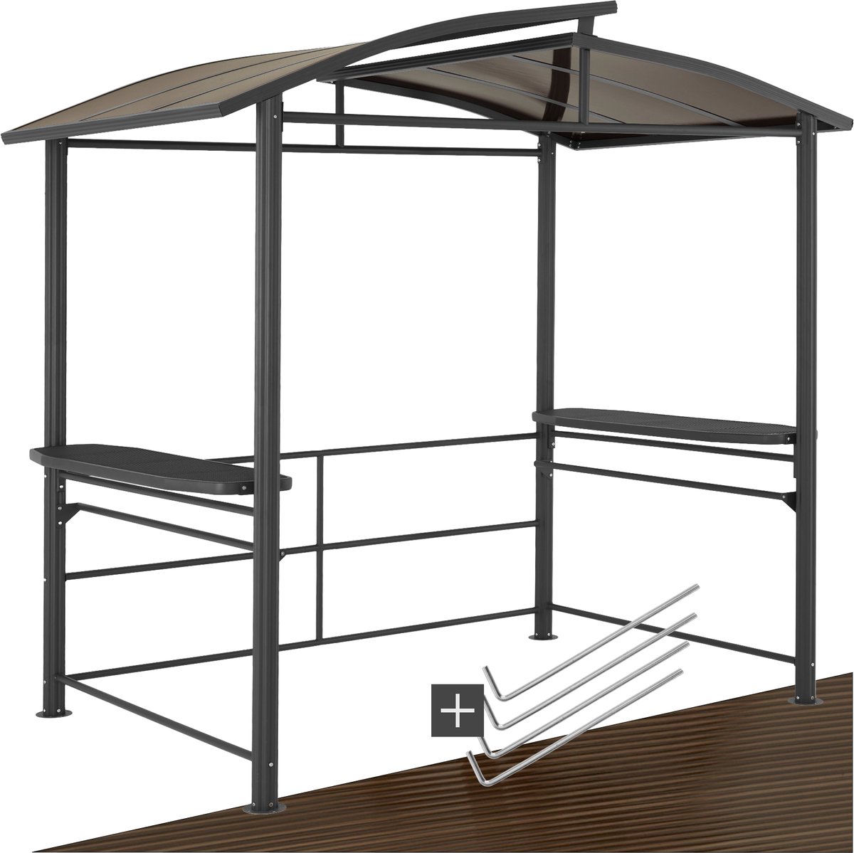 tectake Barbecue-overkapping Asado 24x15x234m - 404881