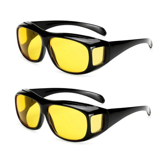 Night Vision Bril - 2 stuks - Nacht bril auto - Autobril - Night vision - Computerbril - Avondbril - Nachtbril Auto - Polarisend - voor dames/heren - Gele bril voor autorijden, computeren, gamen - Lichtgewicht - Nachtblind