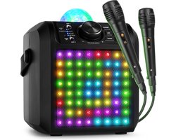 Karaoke set met 2 microfoons - Fenton KAR55B - Met discobol en Bluetooth - Voor kinderen - Zwart