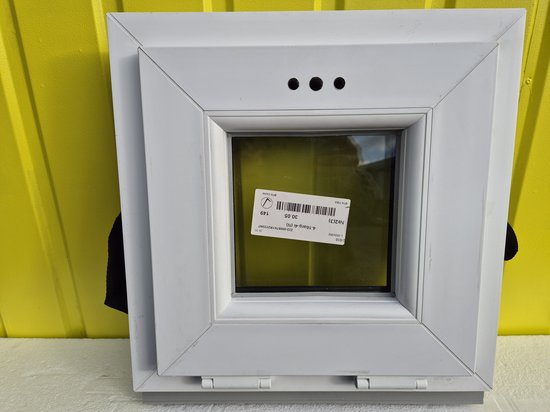 Huisseries en plastique - Fenêtres tombantes - Fenêtres à guillotine - Fenêtres basculantes - Fenêtres noir intérieur - noir extérieur 400 x 400 mm