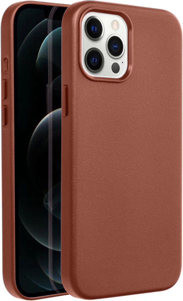 Casify Leren Hoesje geschikt voor MagSafe iPhone 12 Pro Max Hoesje - Omber