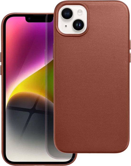 Casify Étui en cuir adapté à l'étui MagSafe iPhone 15 - Terre d'Ombre