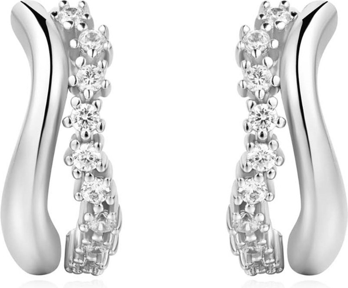 Ania Haie AH E056-05H Miss Twinkle Dames Oorbellen - Oorringen - Sieraad - Zilver - 925 Zilver - 6 mm breed - 16 mm lang