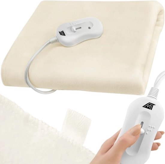 Luxe Comfy Elektrische Deken / Warmte Deken / Onderdeken | Thermo Fleece Deken | Extra Warm / Energiezuinig | Multi Mogelijkheden - 150 x 80 (Wit)