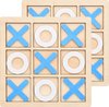 Tic Tac Toe - Blauw - jeu en bois - jeux pour déplacements - Pack Duo