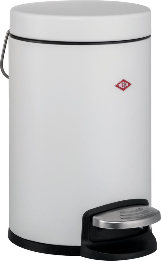 WESCO Kosmetik 133 Afvalbakje | Pedaalemmer | 3 Liter | Metaal - Mat wit | Make-up Afvalemmer