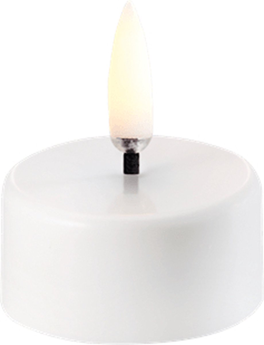 Uyuni theelichtje wit - Ø 4 cm x H 2,1cm - Led - incl. Batterij