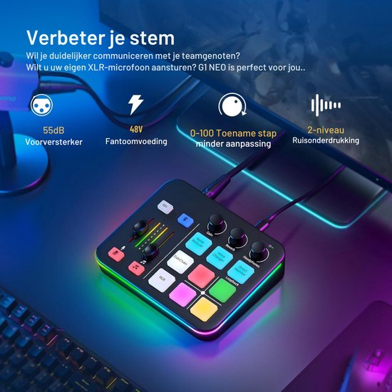 Pc Sound Mixer | Streaming Sound Effects Board | Oplaadbare Audio-opname Mixers | Muziek Mixer Board, Audio Mixer Podcast Soundboard, Sound Board Mixer voor PC, Computer Streaming Sound Mixer