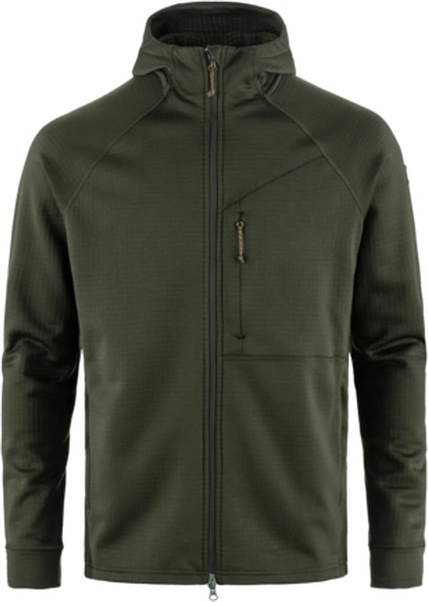 Fjällräven Abisko Grid Fleece Met Volledige Rits Man Deep Forest