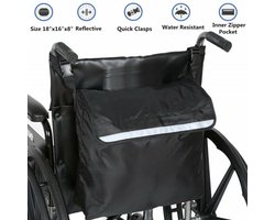 46X40X7.5cm - Waterdichte rollator tas - Rolstoeltas - opbergvak en ritssluiting - Waterdichte Tas voor Rolstoel - Rollator tas voor Boodschappen - Rolstoel Zijtas - Rolstoel Rugzak Opbergtas - voor rolstoelen - rolstoelaccessoires