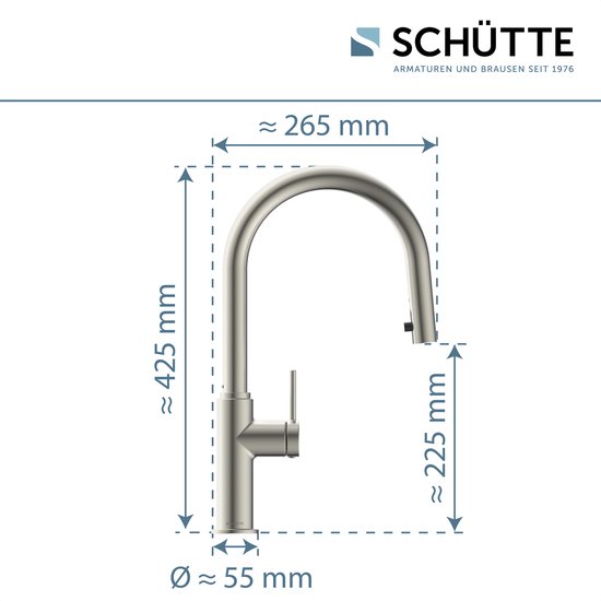 SCHÜTTE 79566 Blackpool Küchenarmatur mit ausziehbarer Geschirrbrause, 360 Grad Wasserhahn für die Küche, Mischbatterie mit Einhebelmischer, Spültischarmatur mit Brause ausziehbar in Schwarz SCHÜTTE 79566 Blackpool Küchenarmatur mit ausziehbarer Geschirrbrause, 360 Grad Wasserhahn für die Küche, Mischbatterie mit Einhebelmischer, Spültischarmatur mit Brause ausziehbar in Schwarz