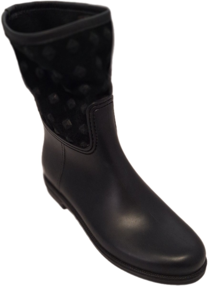 SF-MODISCHE REGENLAARS-BLACK- RUBBER-VELVET MET STUDS-40/41