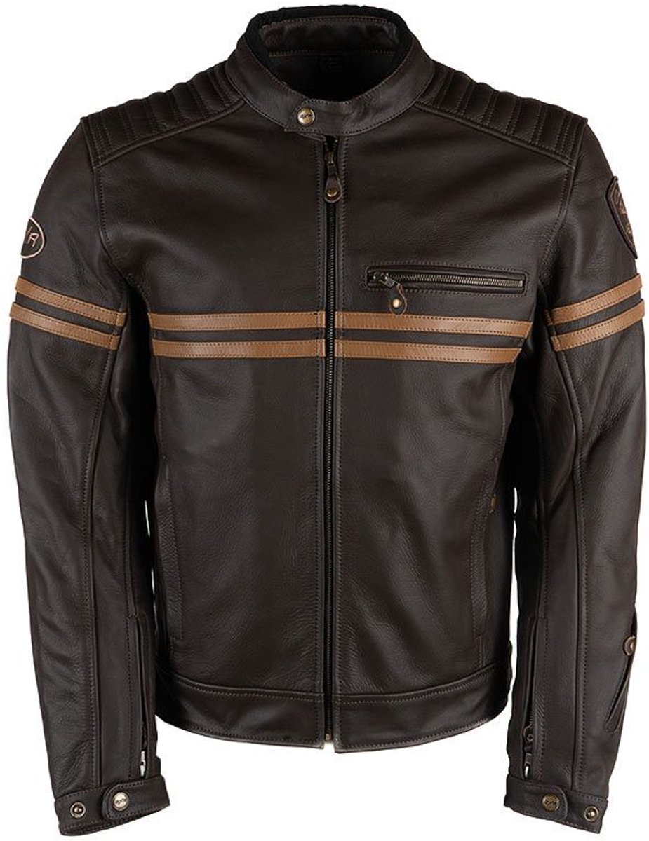 MOTOBLOUZ Motorjas LEGEND Mannen|4-seizoenen|Donkerbruin XXXXL CE-gekeurd