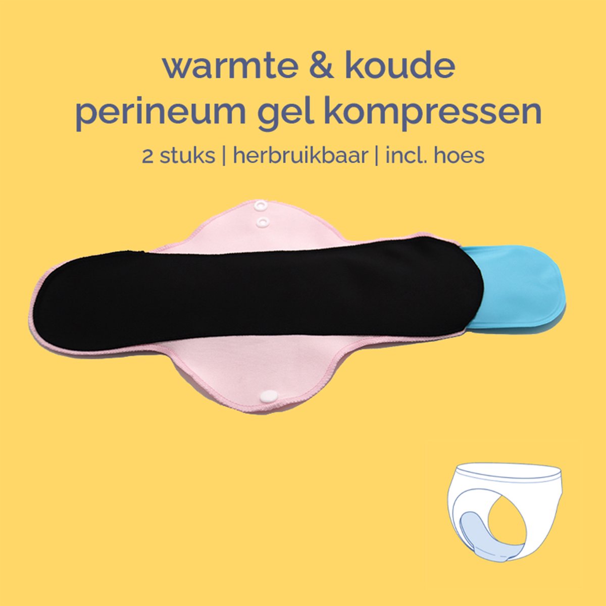 First Days Maternity perineum kompres | hot & cold packs | postpartum | 2 stuks | Wasbaar |