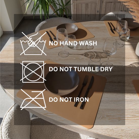 ZICZAC - Set de table TOGO - Lot de 6 - Double face - Simili cuir - 33x45 cm, ivoire