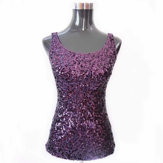 Chemise à Glitter violettes pour femmes - Paillettes - Shine - Chemise - Fête - Paillettes - Haut