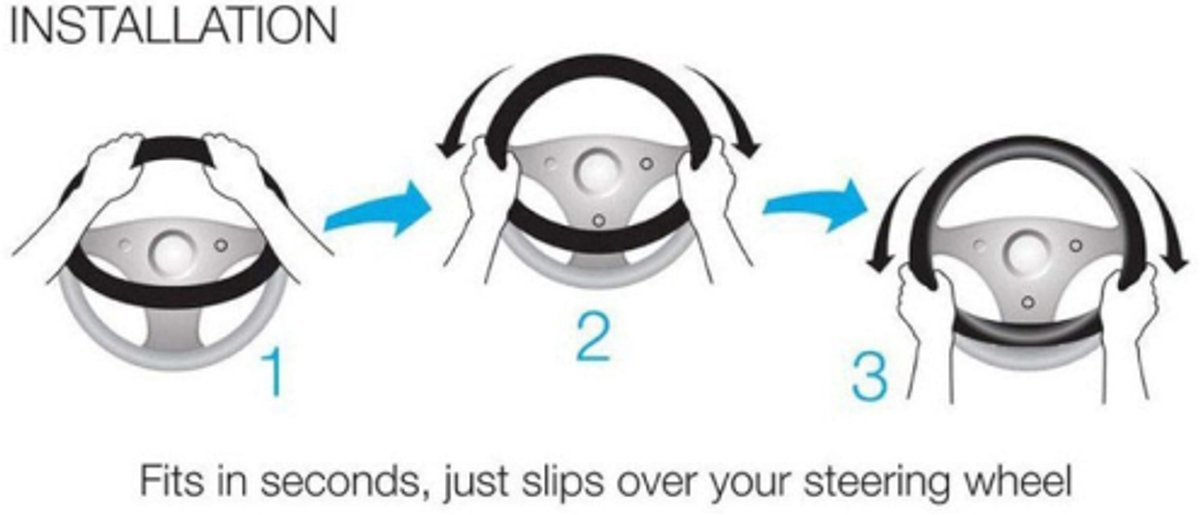 Auto Stuurhoes - Ademend - Anti Slip - Lederen Steering Covers - Koolstofvezel - Pu - 37-38cm - Auto - Decoratie – foto 4