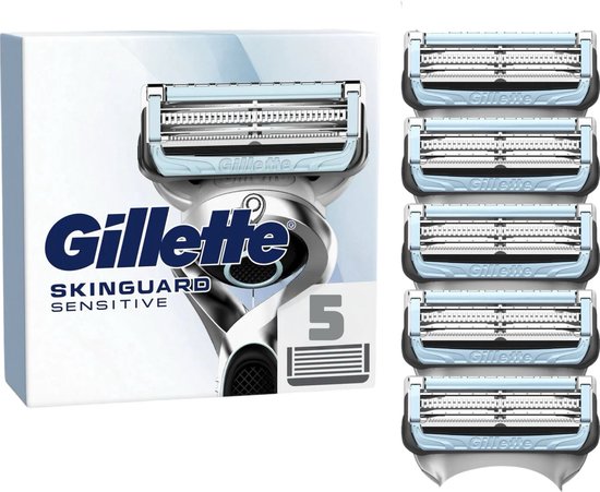 Gillette - Skinguard - Sensitive - Wit - Gevoelige Huid - 5 Stuks