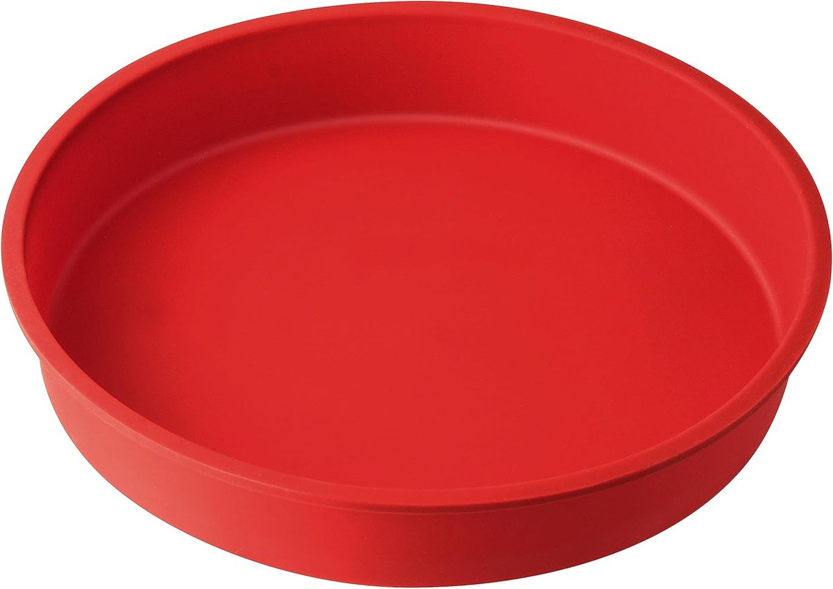 Candala ronde silicone vorm Ø 26 cm, bakvorm, die non stick, herbruikbaar en vaatwasmachinebestendig is (Kleur: rood), Aantal: 1