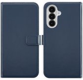 Selencia Hoesje - Geschikt voor Samsung Galaxy A56 (5G) / A36 - Echt Lederen Bookcase - Blauw