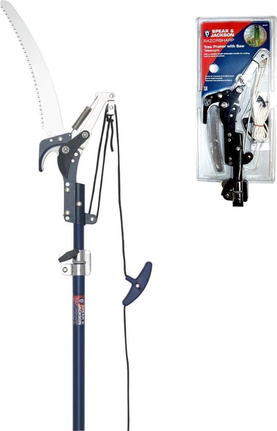 Spear & Jackson Telescopische Boomzaag + Synx Tools Voegenmes RVS - 10 JAAR Garantie - Totale lengte 234cm - onkruidmes - voegenkrabber met steel 150cm van Spear & Jackson — afbeelding 2