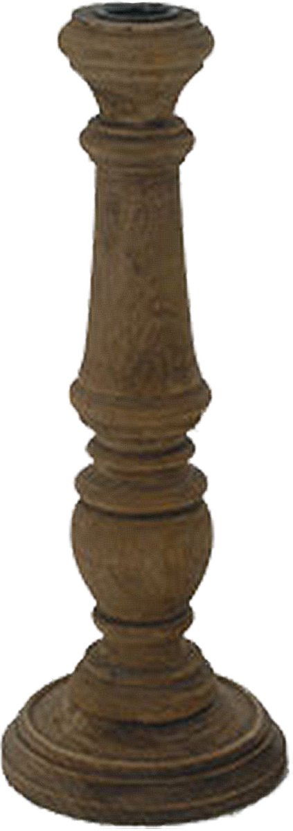by Mooss - Kandelaar - Hout - Bruin - 30cm - Landelijk - Stoer - Sober - Accessoires - Decoratie - Hip - Trendy - Decoratief - Gezellig