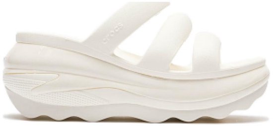 Crocs Mega Crush Triple Strap Slippers - Chalk White - Maat 37-38 - Dames
